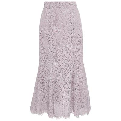 韩语琳粉色鱼尾裙蕾丝半身裙女2025新款冬冬款高腰修身包臀裙裙子