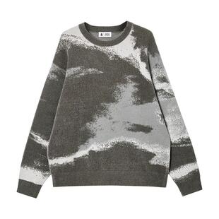 绫致杰克琼斯秋冬季男毛衣针织衫上衣宽松时尚百搭潮流衣身扎染