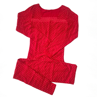 潘美格打底衫女内衣套装薄秋衣裤精梳棉 圆领长袖 蕾丝花边领线衣