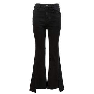 Vero Moda奥莱牛仔裤子女春秋新款时髦修身毛边开衩显瘦微喇裤