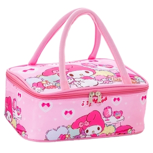 可爱扁平保温饭盒袋子儿童小学生专用防水大容量午餐便当盒手提包