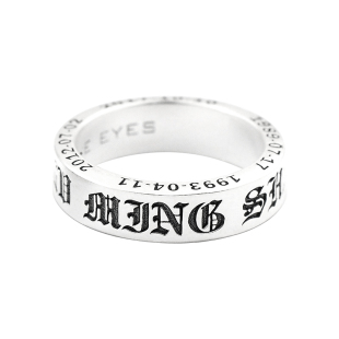 「订制」S999足银男生超厚侧面刻字戒指订做纯银男款指环手工定制