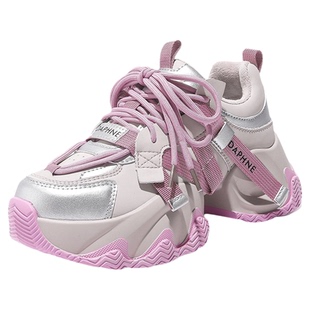 达芙妮厚底老爹鞋女2026冬季新款时尚百搭加绒加厚增高休闲运动鞋