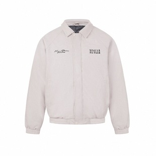 BIPOLAR绣花麂皮羽绒夹克美式复古翻领外套秋冬休闲上衣男女同款