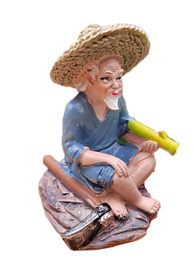 火红幻觉农夫渔翁树脂人物摆件