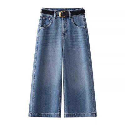 高腰宽松小个子休闲垂感中裤