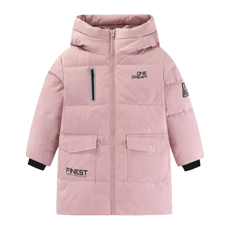 雪中飞kids童装儿童羽绒服冬季洋气男童中大童印花女童长款羽绒服
