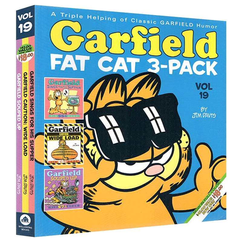 华研原版 加菲猫漫画三合一合订本19 英文原版 Garfield Fat Cat 3 Pack 19 英文版 进口英语书籍