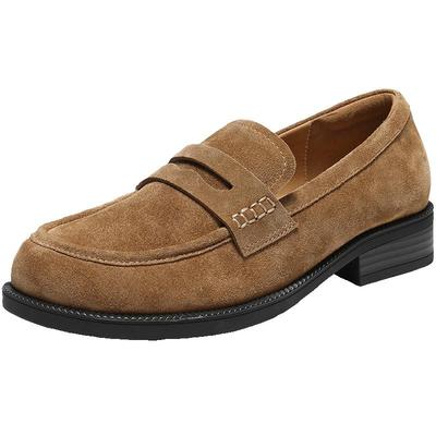 百丽复古海鸥乐福鞋女2026春季新款真皮小皮鞋平底单鞋子F2E1DAA6