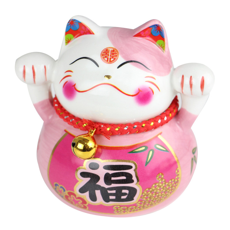 陶瓷招财猫喜糖空盒回礼品百日宴