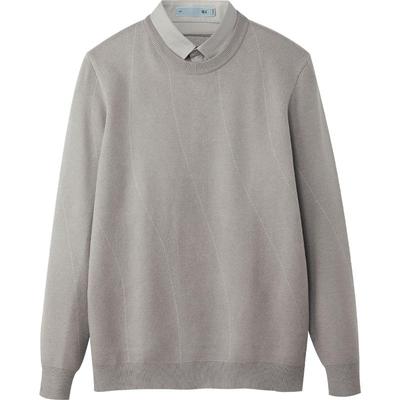 海澜之家假两件保暖双领针织衫