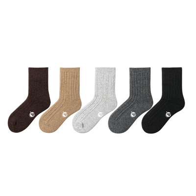 冬季袜子加厚纯色保暖松口袜男