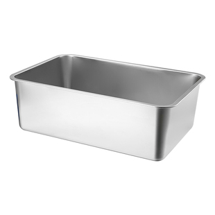 304不锈钢方盆长方形方盘自助餐份数盆加深托盘快餐菜盆带盖方盒