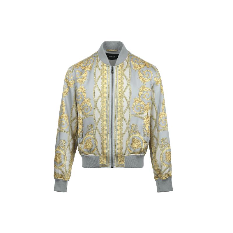 【自营】Versace/范思哲男士巴洛克风格印花拉链防寒棉衣夹克外套