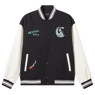 【棉感华夫格】卡宾重工刺绣短款夹克男春季拼接棒球服外套纯棉
