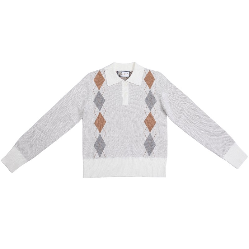 美国PGA 2025秋冬高尔夫女装服装女毛织毛衣长袖T恤喇叭长裤套装