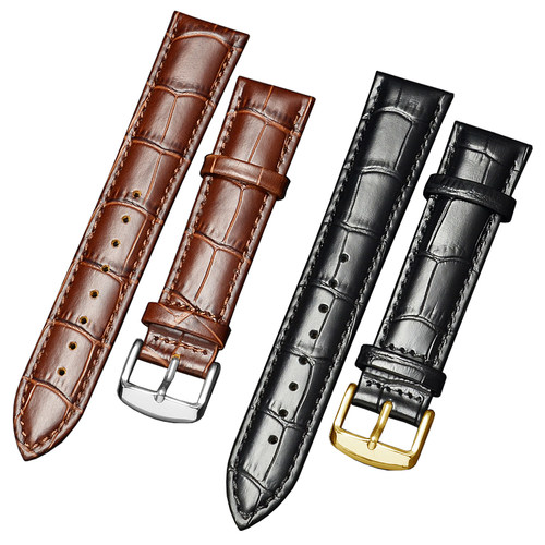 真皮表带无扣牛皮单表带手表皮带配件男女适配天梭浪琴卡西欧精工