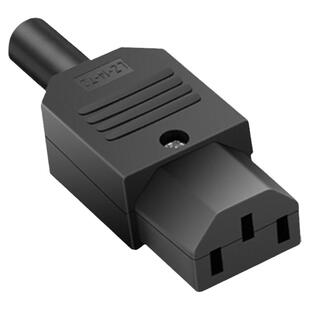 三芯电源线插头插座公头母头充电品字插头电源开关带线保险丝黄铜