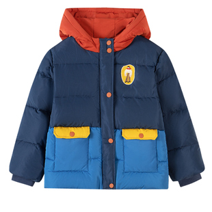 viciusss丸社男童羽绒服短款2025新款冬儿童加厚保暖连帽外套上衣