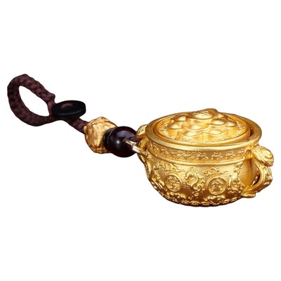 十二生肖莲花高级转转手把黄铜