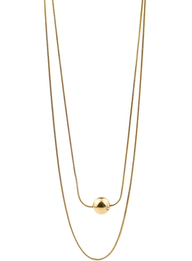 时尚个性复古双层圆球项链女