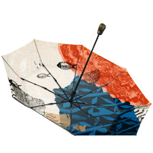 天堂伞大英博物馆正版授权便携折叠晴雨两用伞黑胶防晒太阳伞款女