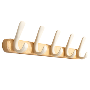 实木挂钩上墙打孔固定一排长条墙上壁挂玄关门后高级入户门挂衣架