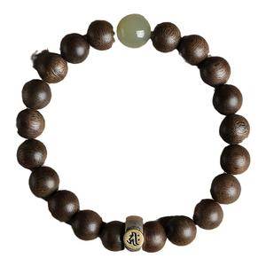 真品奇楠沉香木手串和田玉男士女守护神手链文玩盘玩佛珠中药礼物