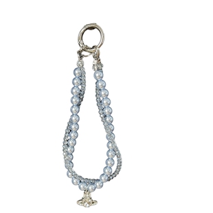 大牌珍珠手机链时尚爆款挂件创意水晶双层防摔手链精致闪钻土星吊坠潮牌网红高级小众挂链挂手腕链条钥匙包壳