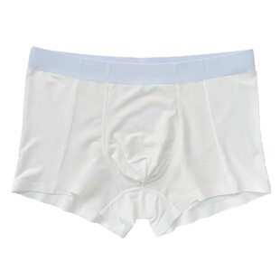 男士内裤网孔冰丝镂空感无痕舒适透气夏薄纯色男四角平角裤一片式