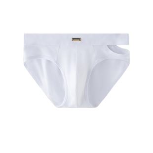 三条装男士三角内裤侧开口性感纯棉个性提型纯色约会战袍青年底裤