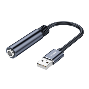 绿众USB/Type-C转6.5母立体声音频6.35mm线转换头手机平板笔记本电脑转USB转换头圆孔大三芯接音响功放调音台