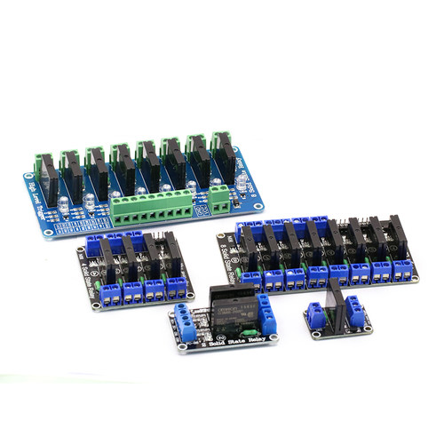 1 2 4 8路固态继电器模块5V 12V 24V高低电平触发2A 250V带保险丝