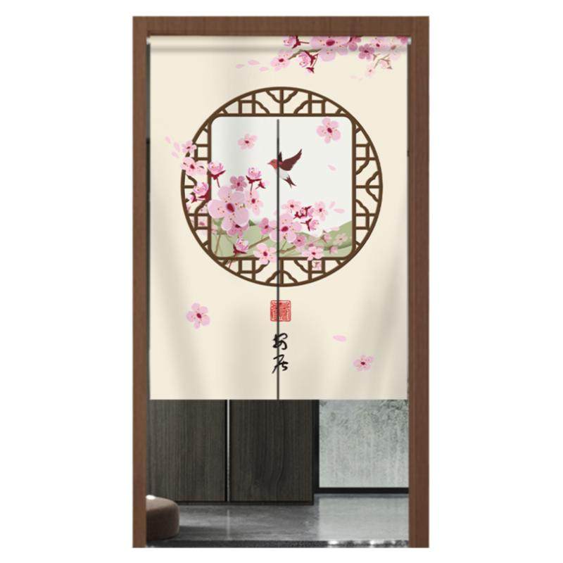 中式家用门帘遮挡帘厨房防油烟隔断帘卫生间厕所隐私帘布艺半短帘