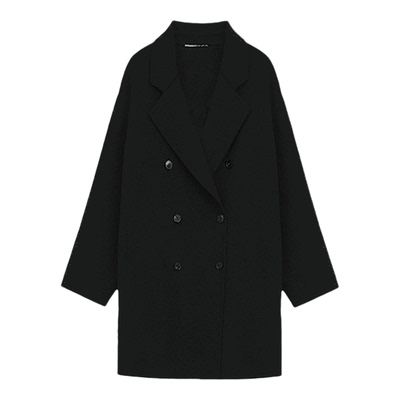 羊绒羊毛双排扣中长款西装外套