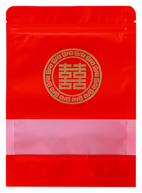 红色双喜白砂糖糖果自封袋包装袋