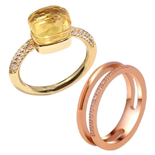 田栩宁同款柠檬黄水晶戒指高级感小众设计轻奢指环不掉色叠戴配饰