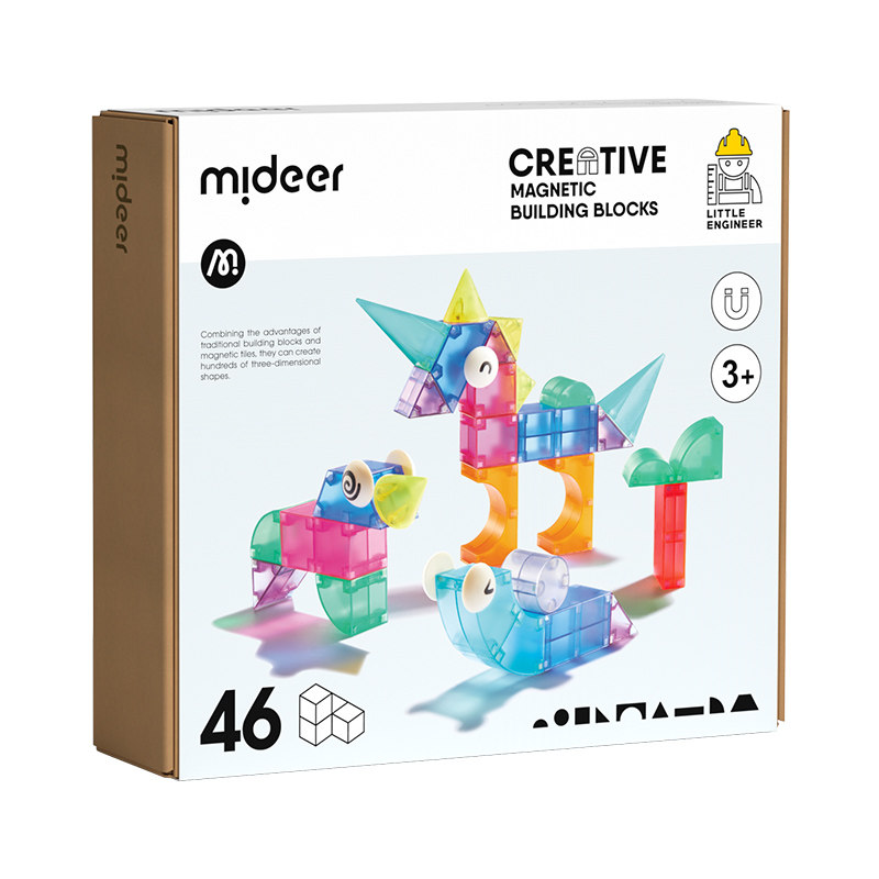 mideer弥鹿立体磁力积木块0到3岁早教益智百变大颗粒磁吸几何玩具