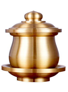 素面拉丝圣水杯财神观音佛具用品