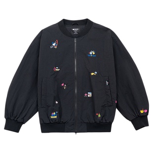 张慧雯同款LeSportsac乐播诗新款逗鸭联名系列刺绣棒球服薄棉夹克