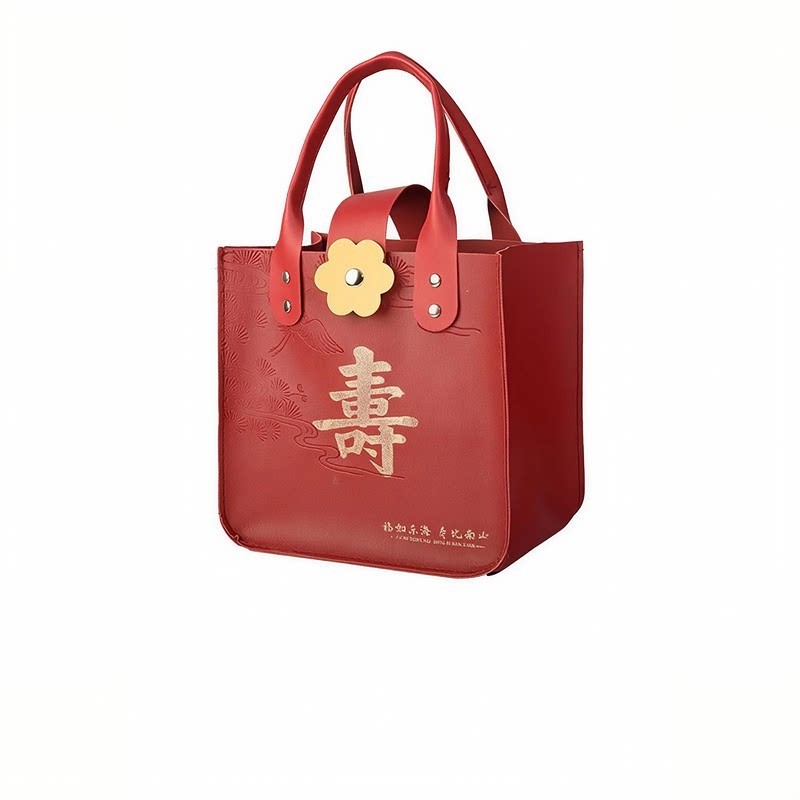 生日礼品袋手提红色大容量结婚