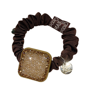 高级感水钻头绳韩国2025新款大肠发圈简约气质满钻皮筋女扎头发饰