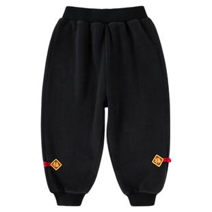 dudujia宝宝裤子冬季儿童拜年服长裤加厚唐装男童喜庆周岁礼服冬a