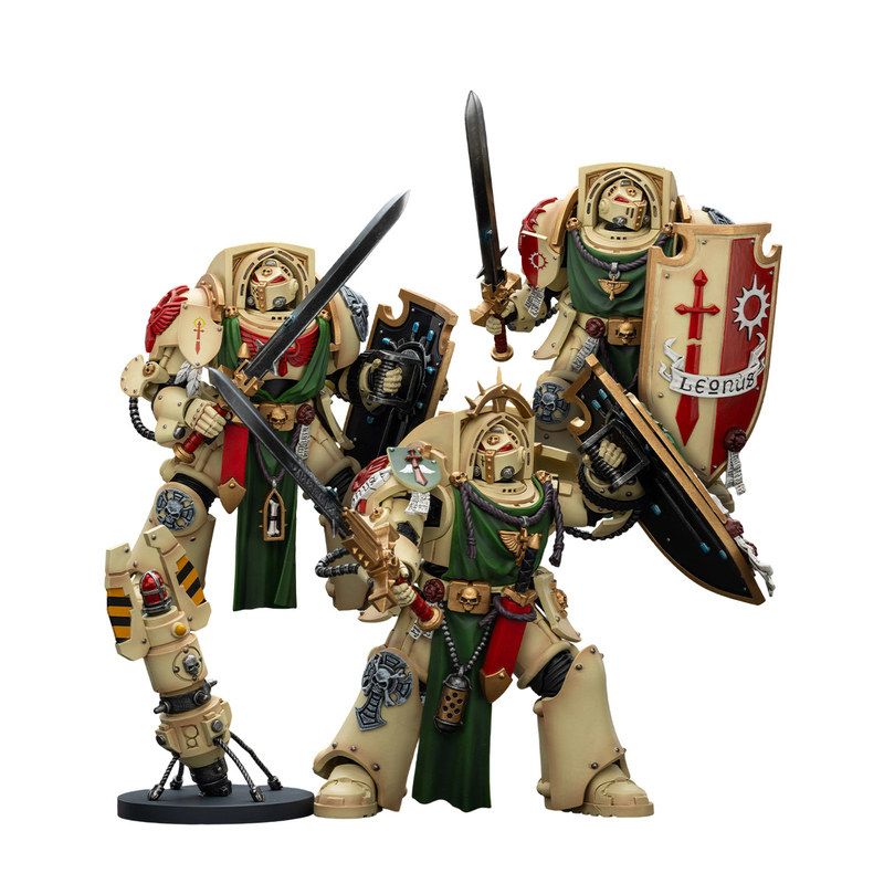 JOYTOY暗源战锤40黑暗天使死翼骑士风暴盾三人组1:18可动兵人手办