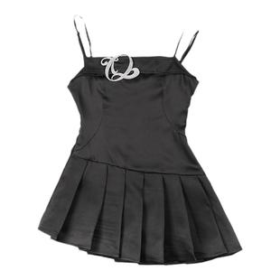 QUORRA S CHORD原创设计定制皮带扣连衣裙吊带百褶裙甜酷辣妹短裙