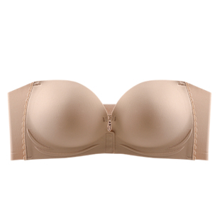 细肩带内衣女小胸平胸聚拢显大不空杯加厚5CM前扣文胸吊带裙专用