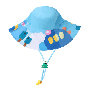 儿童防晒帽男童女童太阳帽子渔夫帽夏季男女孩壹大帽檐沙滩遮阳帽