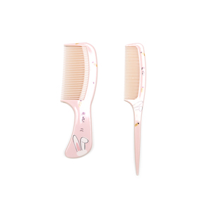 2把装 宝宝卡通水果塑料梳子学生平梳挑梳儿童扎头发小巧易携带