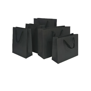 黑色牛皮纸袋服装袋购物袋礼品包装袋饰品广告袋宣传袋手提袋定制