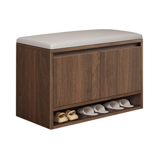 实木家用门口换鞋凳可坐式穿鞋凳现代轻奢小型鞋柜门口软包长凳子